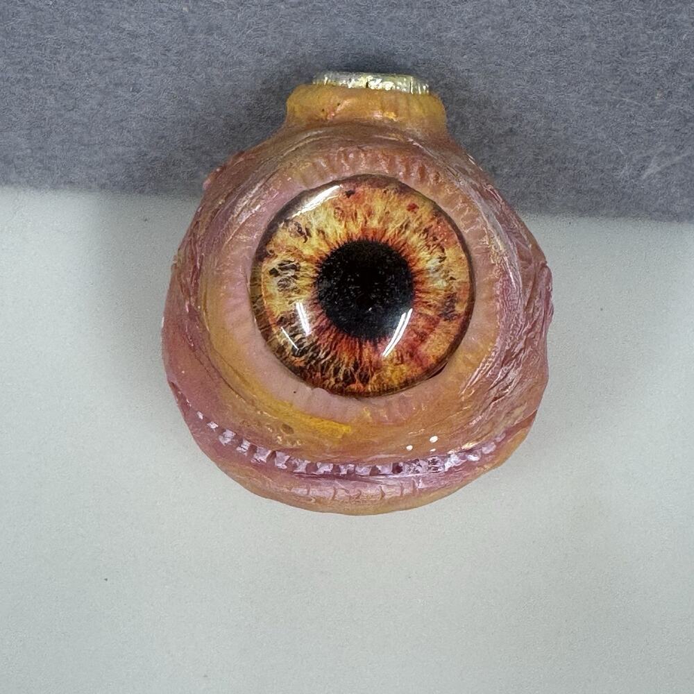 Creepy Smiling Eyeball Ornament / Key Chain Christmas Halloween- Read